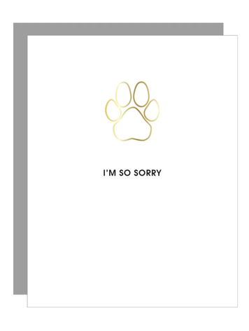 Chez Gagne Letterpress I'm So Sorry Pawprint