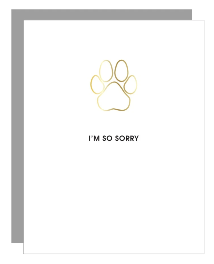 Chez Gagne Letterpress I'm So Sorry Pawprint