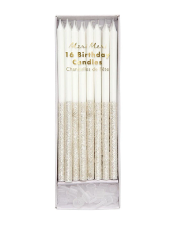 Meri Meri Silver Glitter Dipped Candles