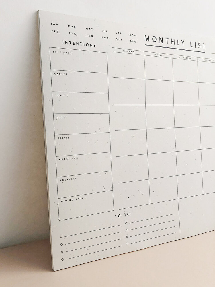 Wilde House Paper Monthly List Pad