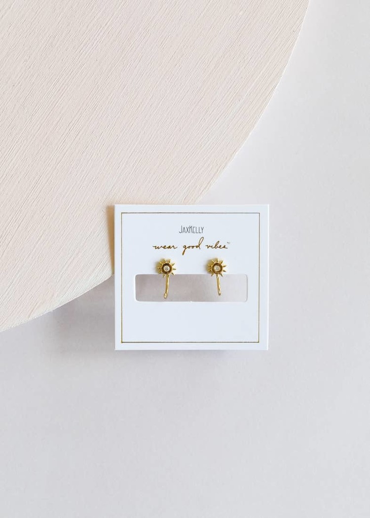 JaxKelly Huggie Earrings, Sun