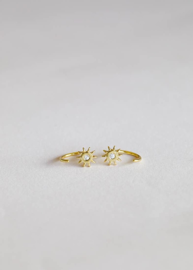 JaxKelly Huggie Earrings, Sun