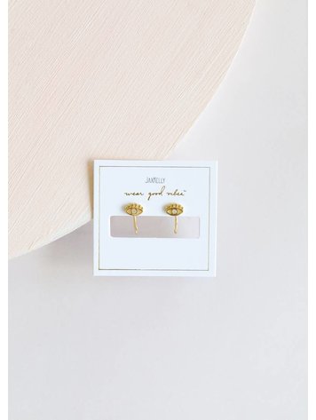 JaxKelly Huggie Earrings, Evil Eye