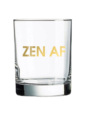 Chez Gagne Letterpress Zen AF Rocks Glass
