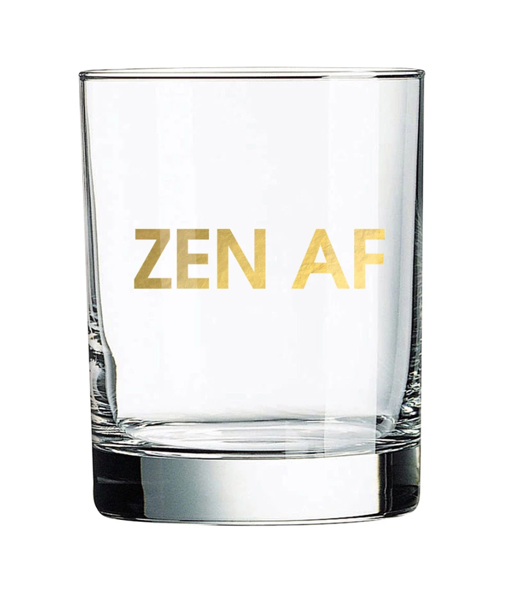 Chez Gagne Letterpress Zen AF Rocks Glass