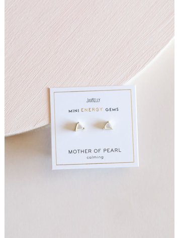 JaxKelly Mini Energy Gem Earrings, Pearl