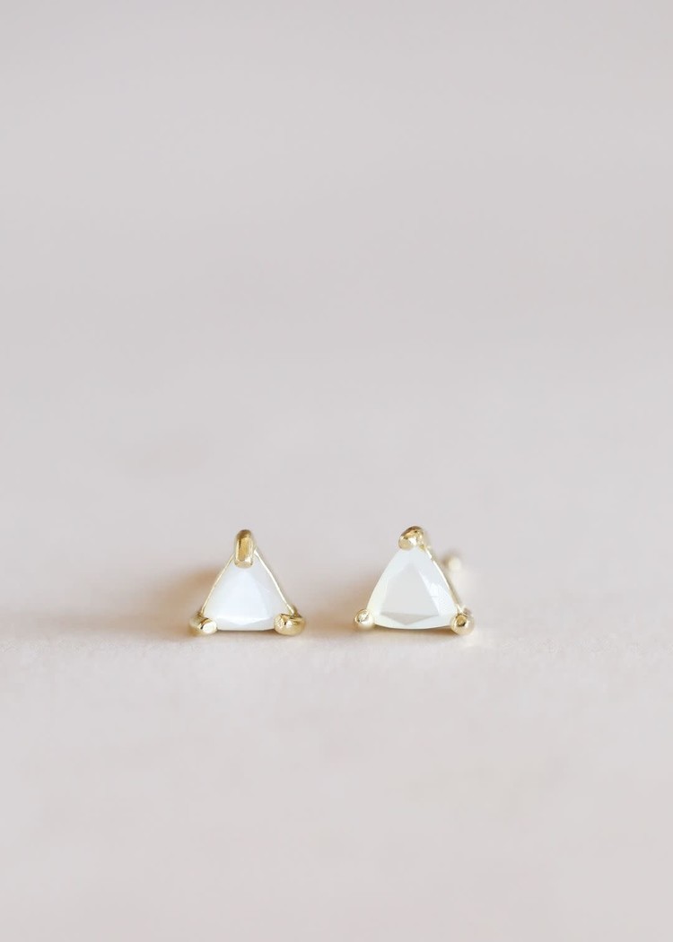 JaxKelly Mini Energy Gem Earrings, Pearl