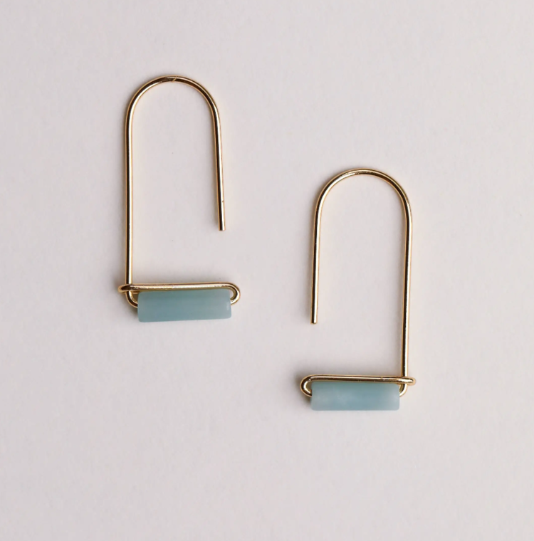 JaxKelly Amazonite Gemstone Drop Earrings