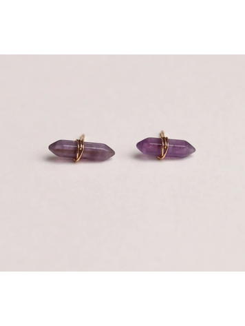 JaxKelly Amethyst Mineral Point Earrings