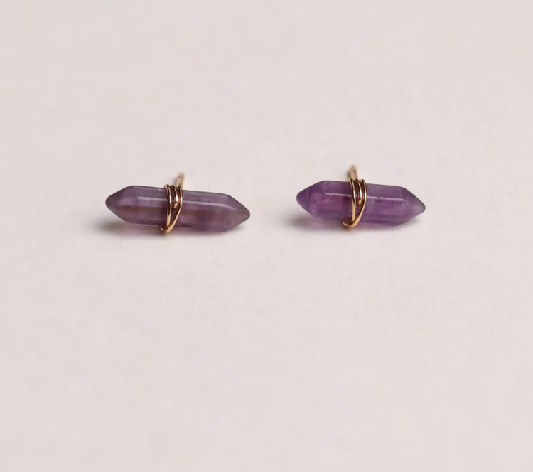 JaxKelly Amethyst Mineral Point Earrings