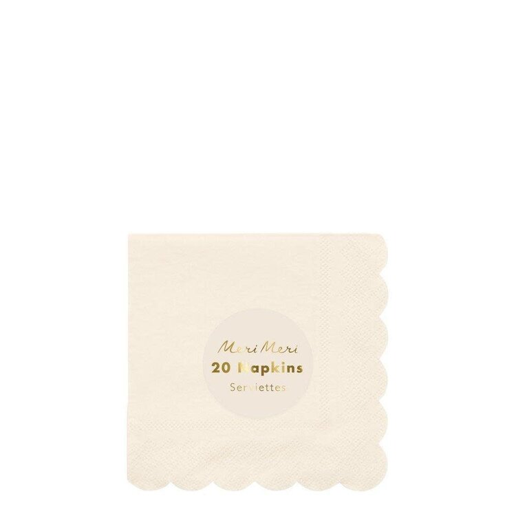 Meri Meri Cream Simply Eco Napkins, Small
