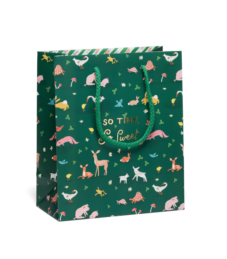 Red Cap Cards Tiny Animals Baby Gift Bag, Medium