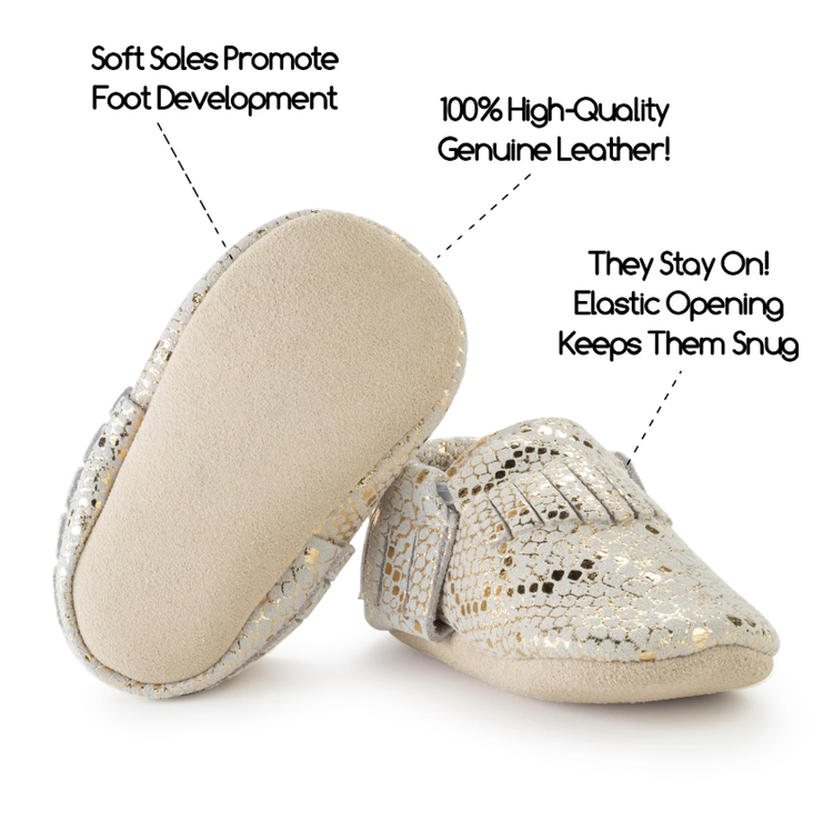 BirdRock Baby Rattlesnake Genuine Leather Baby Moccasins