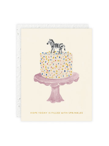 Seedlings Zebra Cake Card