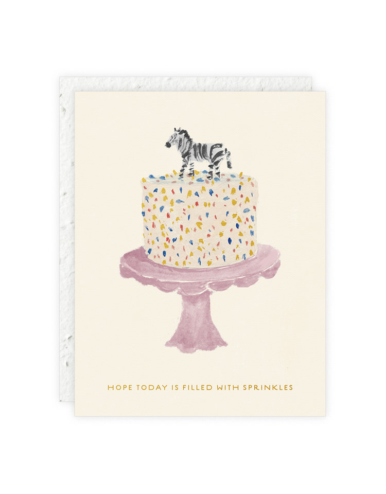 Seedlings Zebra Cake Card