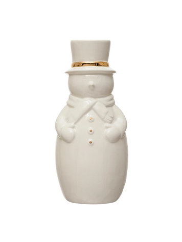 Creative Co-Op Stoneware Snowman Vase