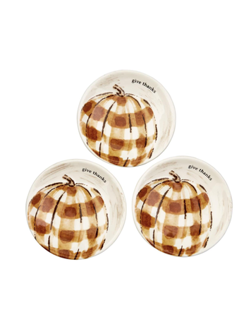 Mudpie Buffalo Check Pumpkin Dish