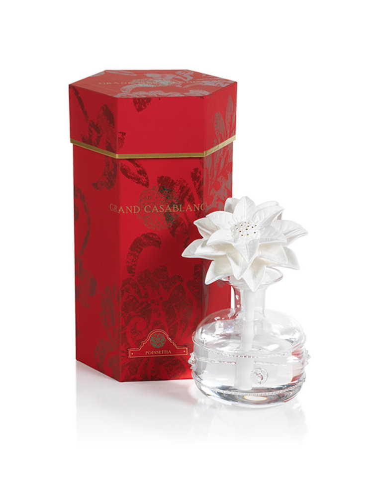 Zodax Grand Casablanca Porcelain Diffuser, Poinsettia