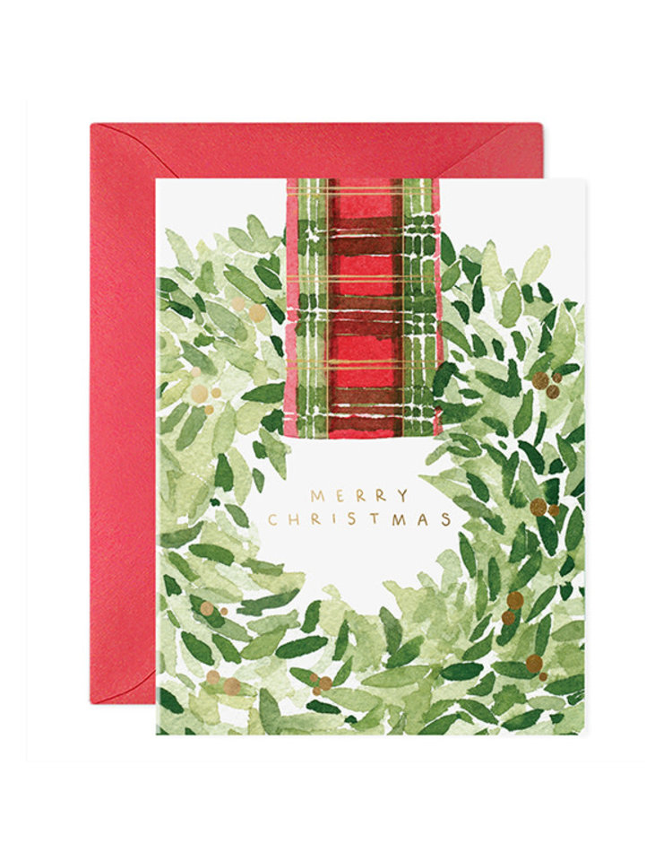 E. Frances Paper Studio Plaid Ribbon Wreath Box Set