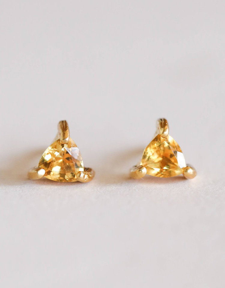 JaxKelly Mini Energy Gem Earrings, Citrine