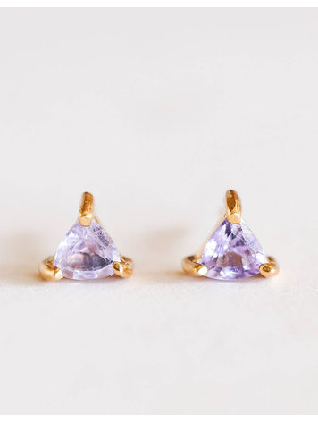 JaxKelly Mini Energy Gem Earrings, Amethyst