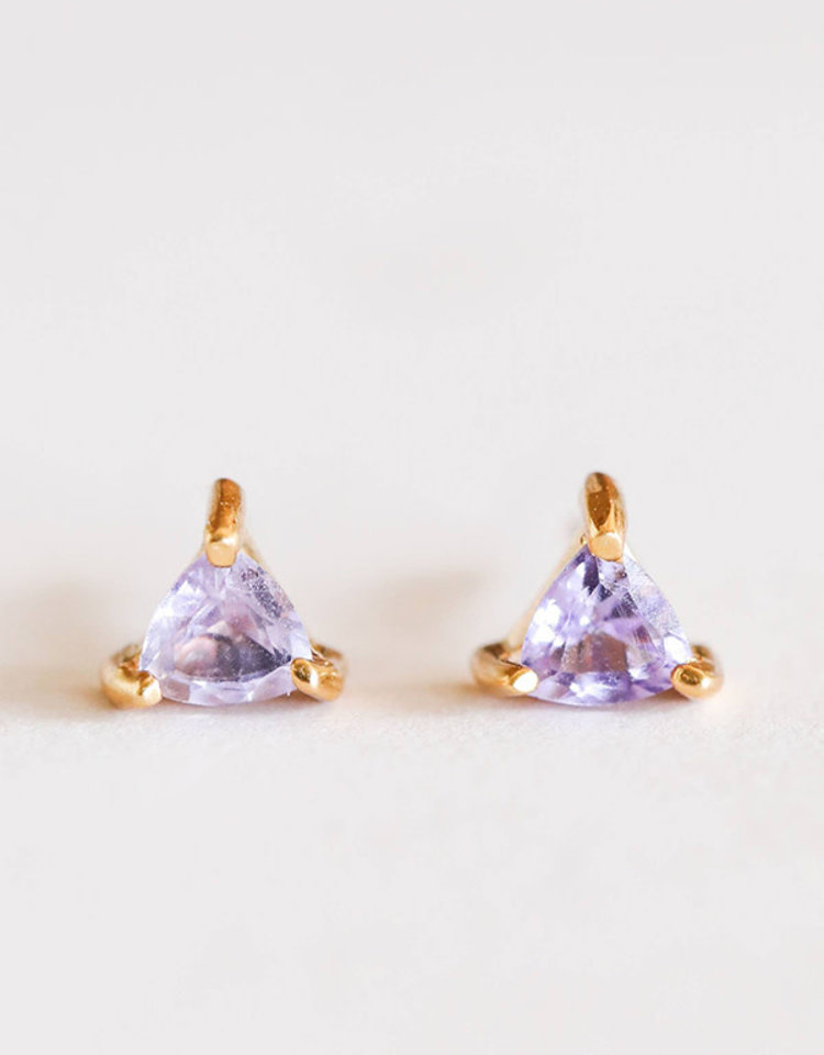 JaxKelly Mini Energy Gem Earrings, Amethyst