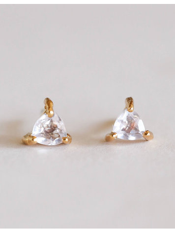JaxKelly Mini Energy Gem Earrings, Rose Quartz