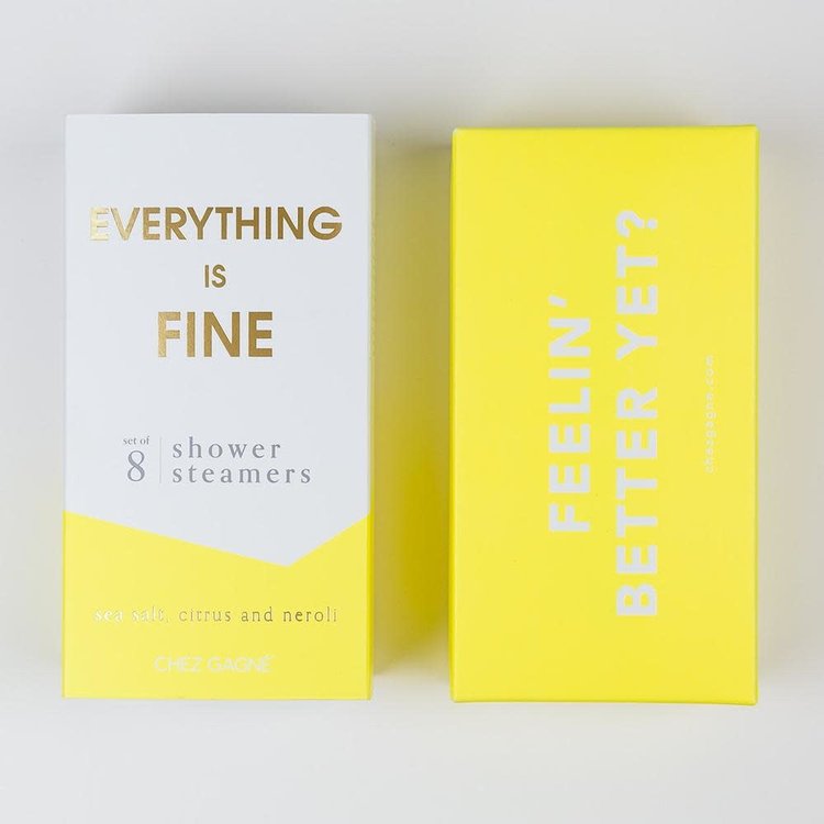 Chez Gagne Letterpress Everything Is Fine Shower Steamers