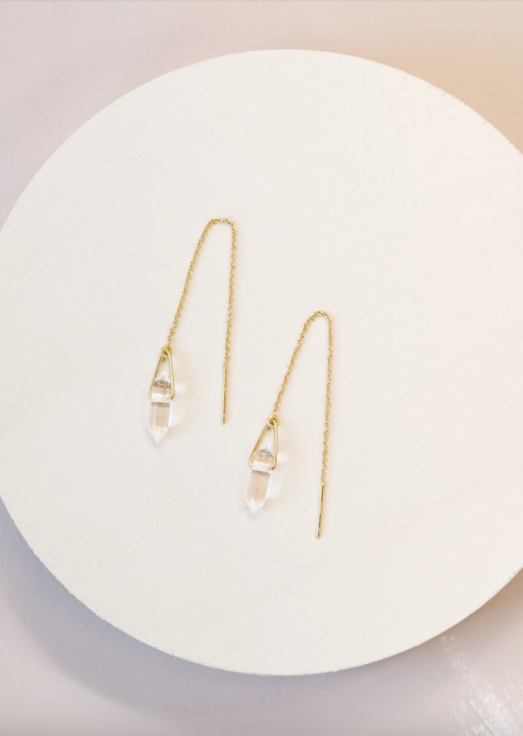 JaxKelly Gemstone Threader Clear Quartz