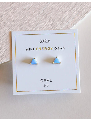 JaxKelly Mini Energy Gem Earrings, Opal