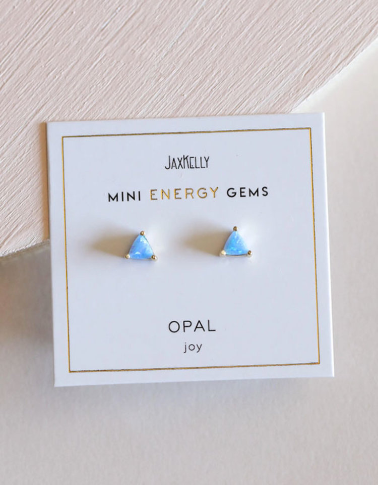 JaxKelly Mini Energy Gem Earrings, Opal