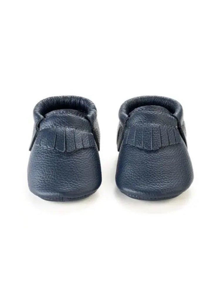 BirdRock Baby Navy Genuine Leather Baby Moccasins