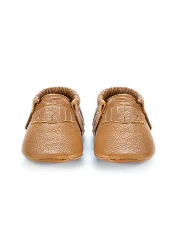 BirdRock Baby Classic Brown Genuine Leather Baby Moccasins