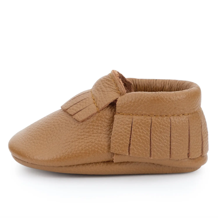 BirdRock Baby Classic Brown Genuine Leather Baby Moccasins