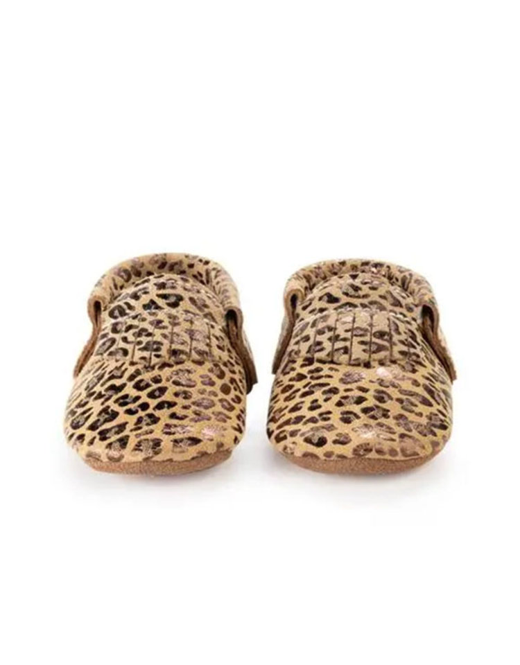 BirdRock Baby Leopard Genuine Leather Baby Moccasins