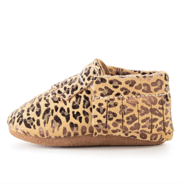 BirdRock Baby Leopard Genuine Leather Baby Moccasins
