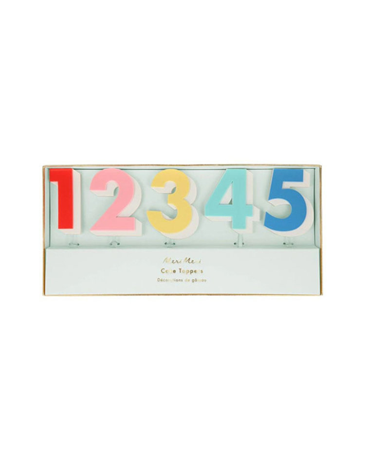 Meri Meri Rainbow Number Acrylic Toppers