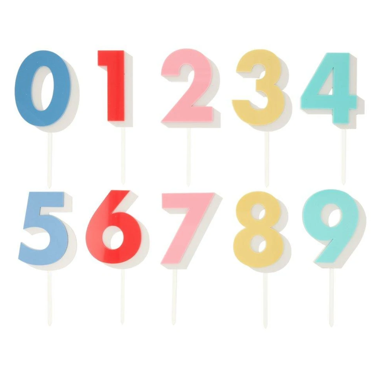 Meri Meri Rainbow Number Acrylic Toppers