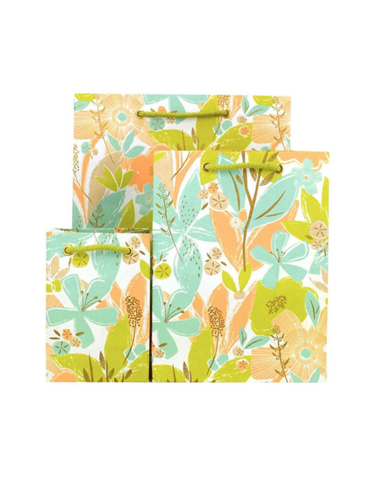 Vivid Wrap Ltd Textured Floral Gift Bag, Large