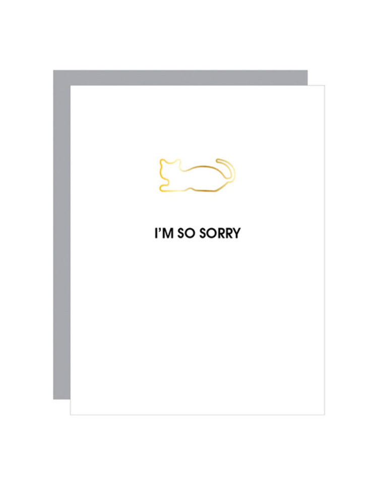 Chez Gagne Letterpress I'm So Sorry Cat