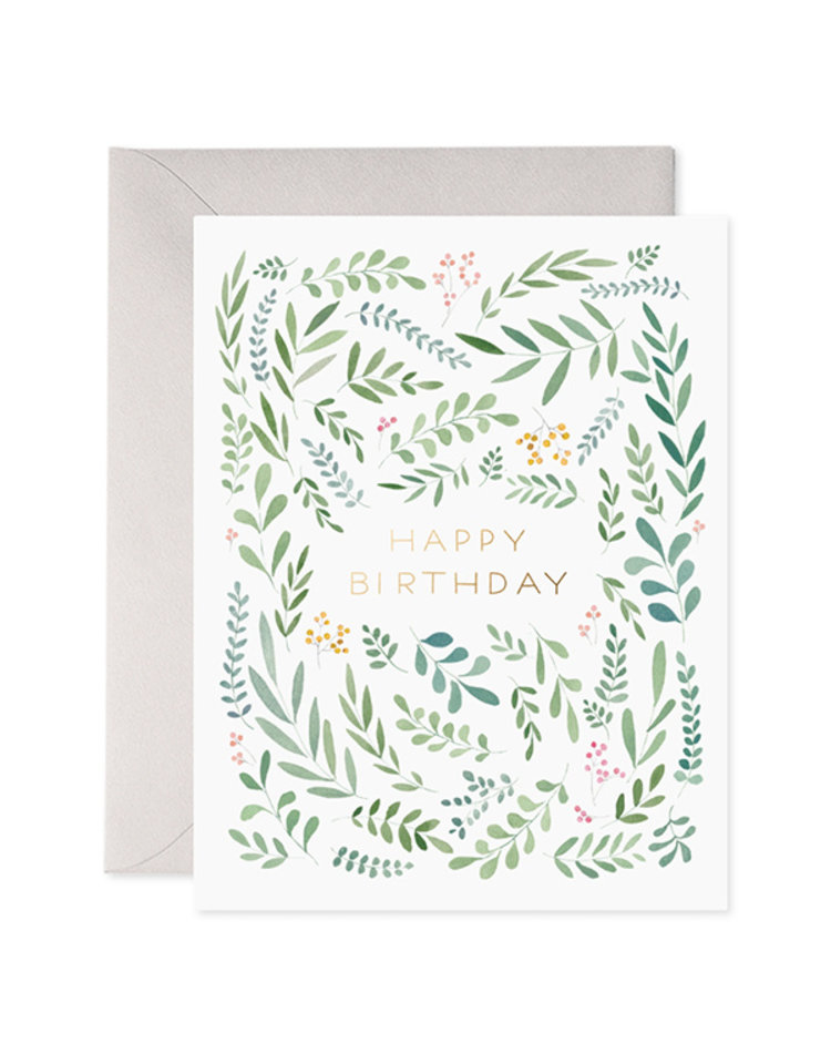 E. Frances Paper Studio Pretty Leaves Birthday