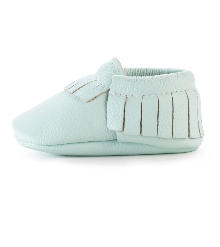 BirdRock Baby Seafoam Genuine Leather Baby Moccasins