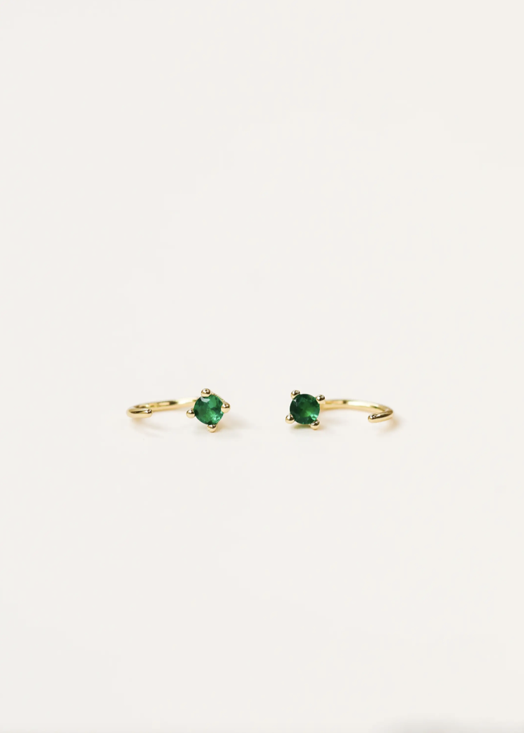 JaxKelly CZ Huggies - Emerald