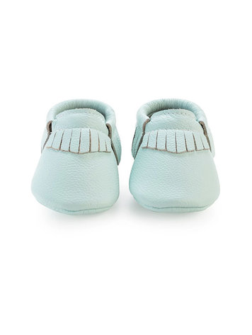 BirdRock Baby Seafoam Genuine Leather Baby Moccasins