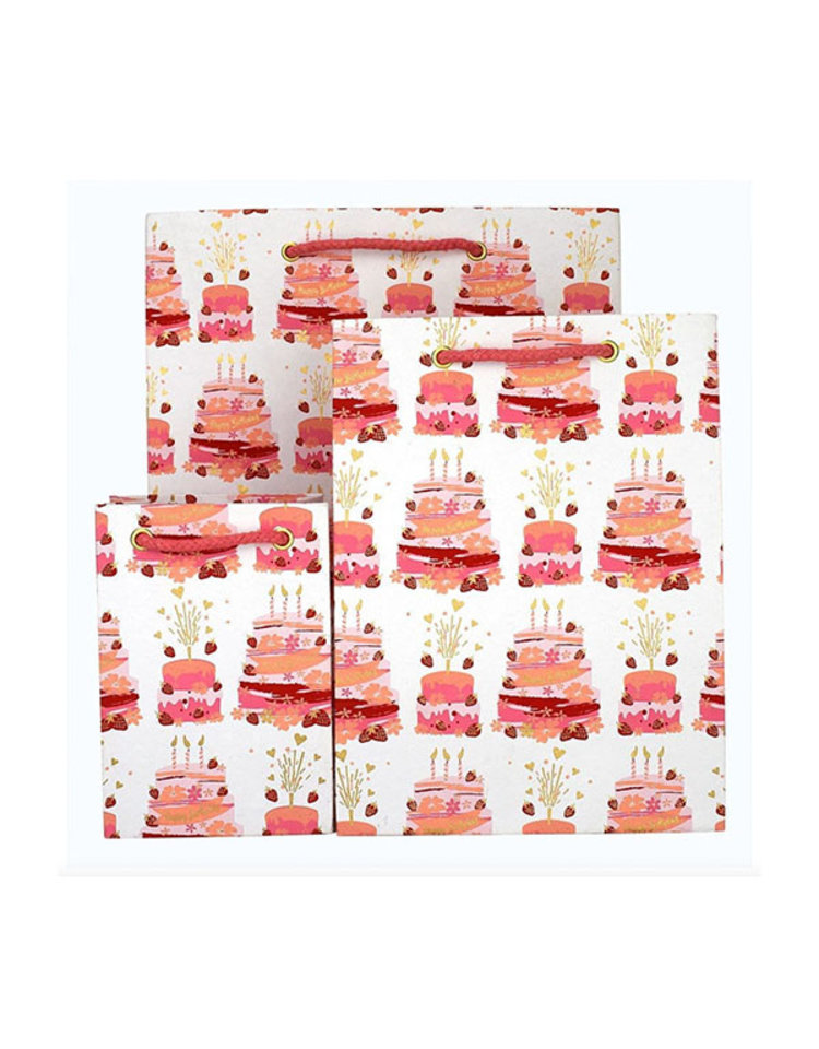 Vivid Wrap Ltd Bday Cakes Pink Gift Bag, Medium
