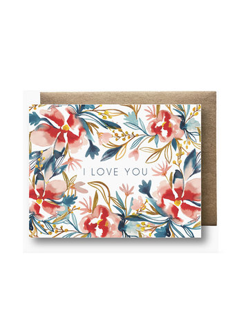 Maija Rebecca Hand Drawn Watercolor I Love You