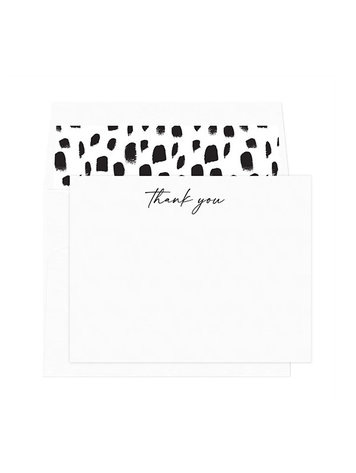 Missive Thank You Letterpress Note Set,  Black Spotted