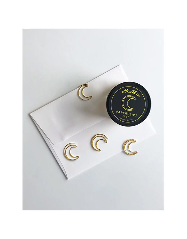 Idlewild Co. Crescent Moon Gold Plated Paper Clips