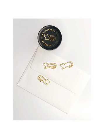 Idlewild Co. Cat Gold Plated Paper Clips