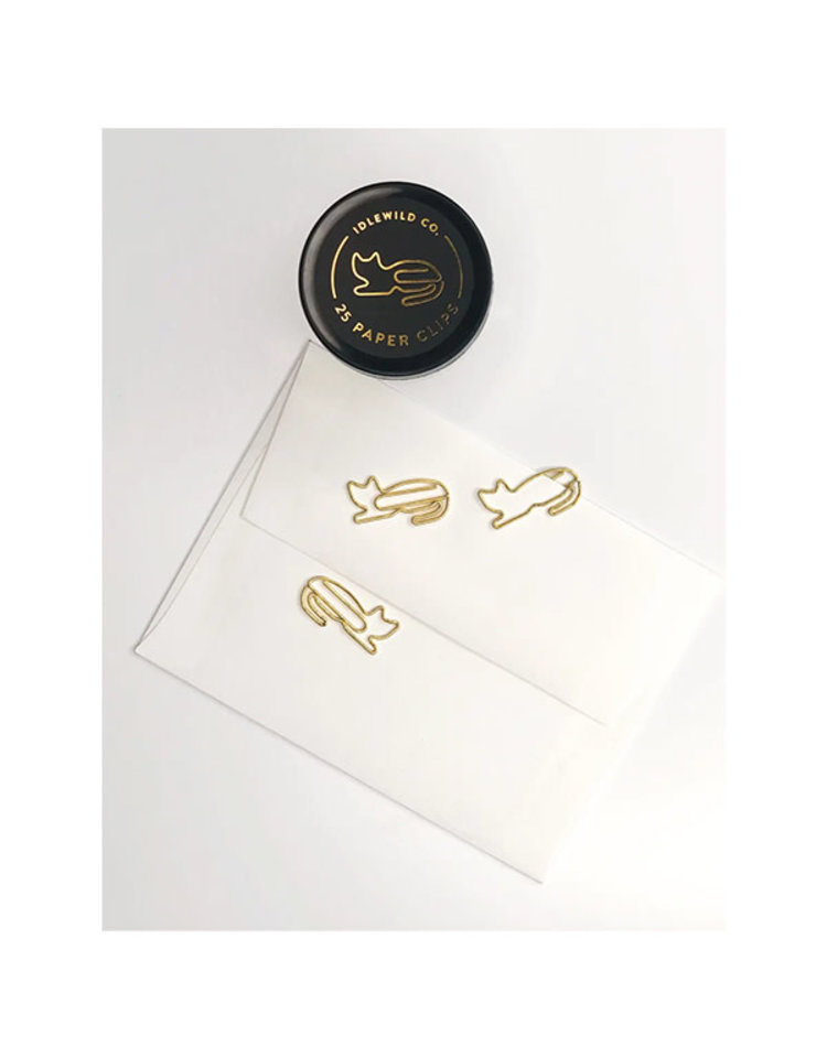 Idlewild Co. Cat Gold Plated Paper Clips